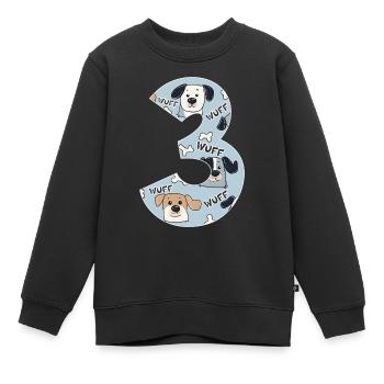 HUNDE NUMMER 3 JAHRE HUND 3. GEBURTSTAG - Kinder Premium Organic Sweatshirt - Schwarz - Vorne - AI Model Kid Female (0cm)
