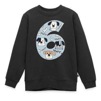 HUNDE NUMMER 6 JAHRE HUND 6. GEBURTSTAG - Kinder Premium Organic Sweatshirt - Schwarz - Vorne - AI Model Kid Female (0cm)