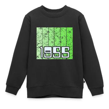 Born 1955 - Kids Premium Organic Sweatshirt - black - Front - AI Model Kid Female (0cm)