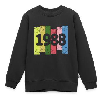 Born in 1988 - Kids Premium Organic Sweatshirt - black - Front - AI Model Kid Female (0cm)