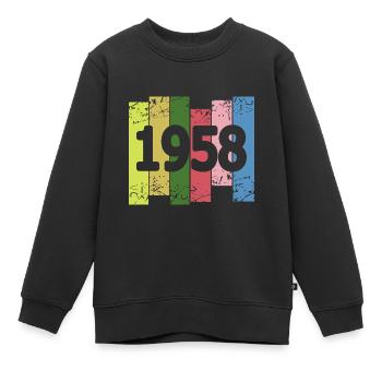Witzig 1958 - Sweat Premium enfant bio - noir - Devant - AI Model Kid Female (0cm)