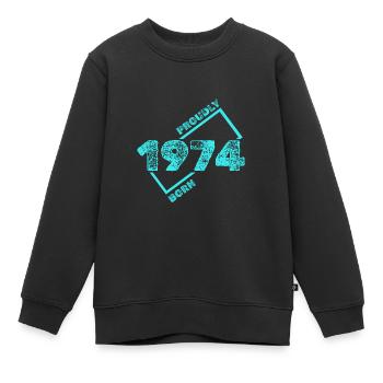 Geboren 1974 - Kinder Premium Organic Sweatshirt - Schwarz - Vorne - AI Model Kid Female (0cm)