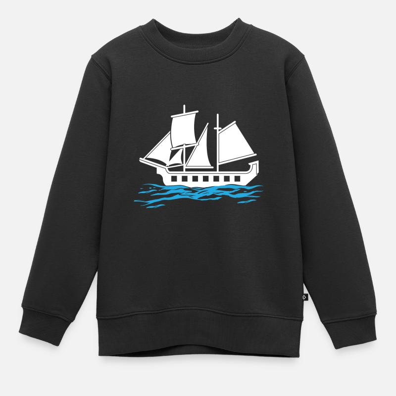 Boot - Kinder Premium Organic Sweatshirt - Schwarz