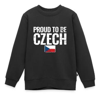 Fier d’être tchèque République tchèque Drapeau tchèque - Sweat Premium enfant bio - noir - Devant - AI Model Kid Female (0cm)