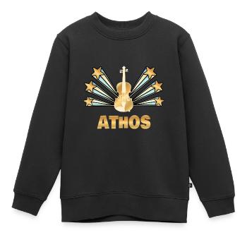 Geige Band Musikinstrument Name Athos - Kinder Premium Organic Sweatshirt - Schwarz - Vorne - AI Model Kid Female (0cm)