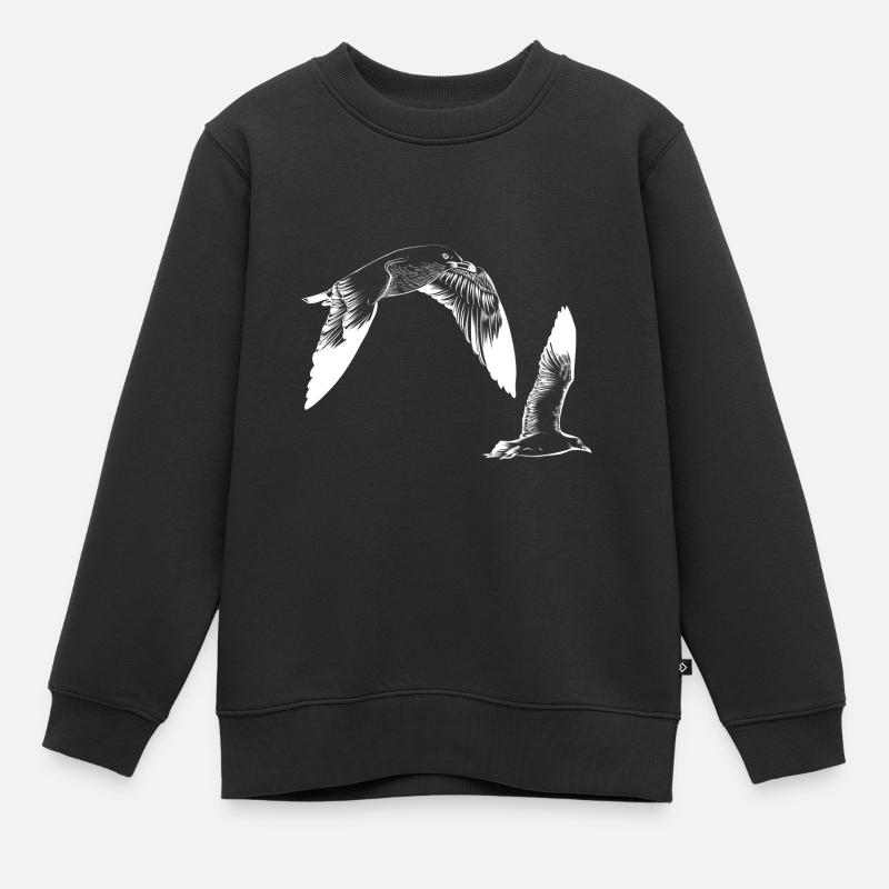 nautic seagulls - Sweat Premium enfant bio - noir