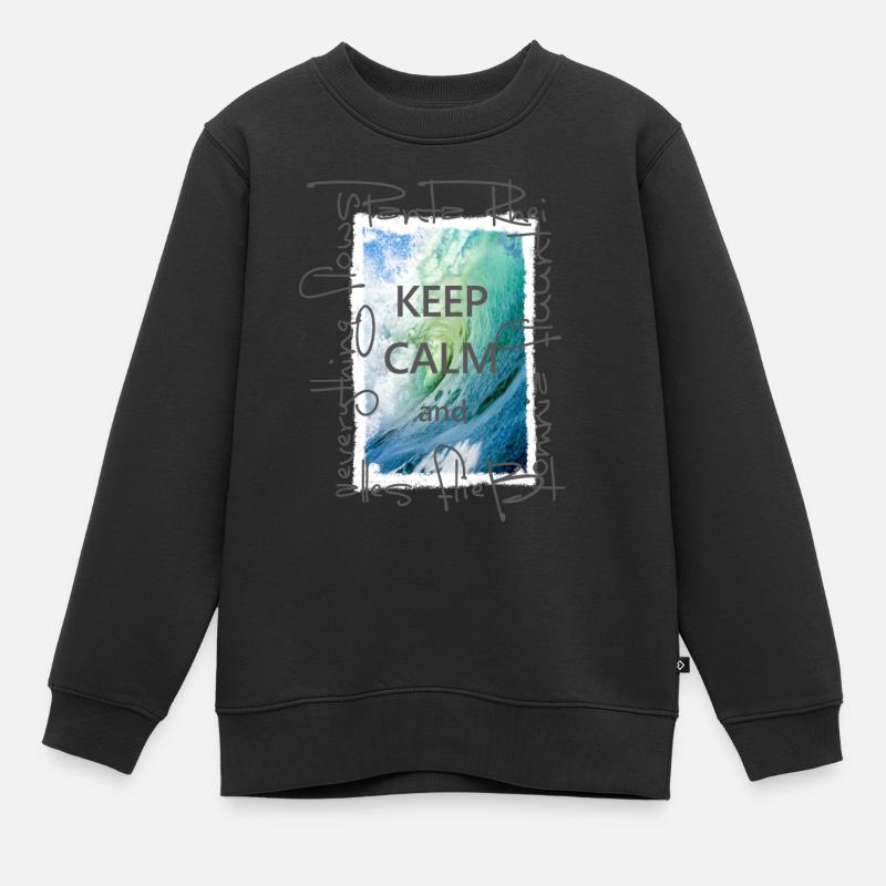 Reste calme et tout coule - Sweat Premium enfant bio - noir