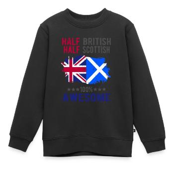 Halb Brite Halb Schotte - Kinder Premium Organic Sweatshirt - Schwarz - Vorne - AI Model Kid Female (0cm)