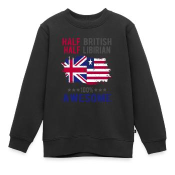 Halb Brite Halb Libyer - Kinder Premium Organic Sweatshirt - Schwarz - Vorne - AI Model Kid Female (0cm)