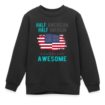 Moitié américain Moitié américain - Sweat Premium enfant bio - noir - Devant - AI Model Kid Female (0cm)