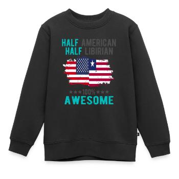 Halb Amerikaner Halb Libyer - Kinder Premium Organic Sweatshirt - Schwarz - Vorne - AI Model Kid Female (0cm)