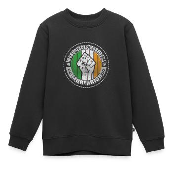 Plus de Noirs Plus de chiens Plus d’Irlandais - Sweat Premium enfant bio - noir - Devant - AI Model Kid Female (0cm)