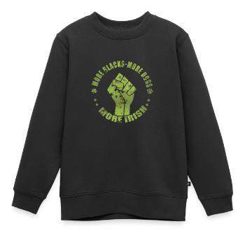 Plus de Noirs Plus de chiens Plus d’Irlandais - Sweat Premium enfant bio - noir - Devant - AI Model Kid Female (0cm)