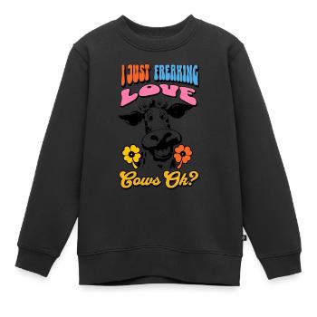 Vache Vaches - Sweat Premium enfant bio - noir - Devant - AI Model Kid Female (0cm)