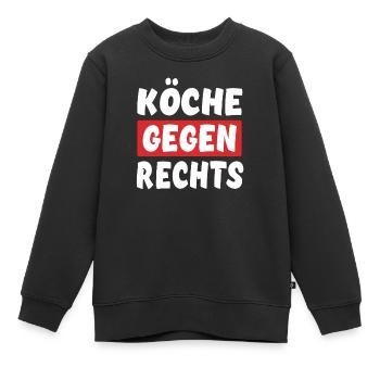 Köche Gegen Rechts - Rechts Nein Danke - Kinder Premium Organic Sweatshirt - Schwarz - Vorne - AI Model Kid Female (0cm)