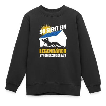 So sieht ein legendärer Stromerzeuger aus - Solar - Kinder Premium Organic Sweatshirt - Schwarz - Vorne - AI Model Kid Female (0cm)