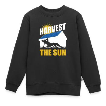Harvest the sun - Photovoltaik - Solarenergie - Kinder Premium Organic Sweatshirt - Schwarz - Vorne - AI Model Kid Female (0cm)