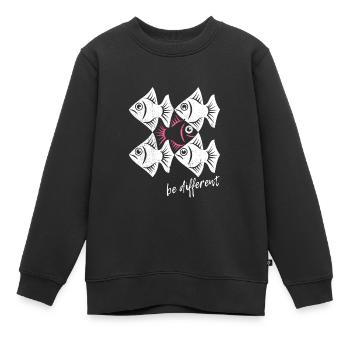 Be different - Pisces - swimming against the tide - Kids Premium Organic Sweatshirt - black - Front - AI Model Kid Female (0cm)