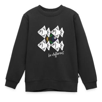 Be different - Pisces - swimming against the tide - Kids Premium Organic Sweatshirt - black - Front - AI Model Kid Female (0cm)