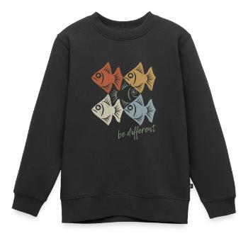 Be different - Pisces - swimming against the tide - Kids Premium Organic Sweatshirt - black - Front - AI Model Kid Female (0cm)