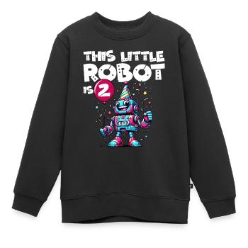 2nd Birthday Robot Child 2 Years Old - Kids Premium Organic Sweatshirt - black - Front - AI Model Kid Female (0cm)