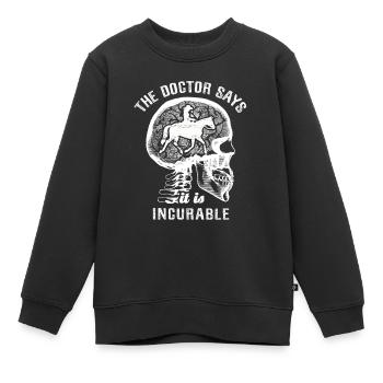 Le médecin dit que c’est incurable - équitation western - Sweat Premium enfant bio - noir - Devant - AI Model Kid Female (0cm)
