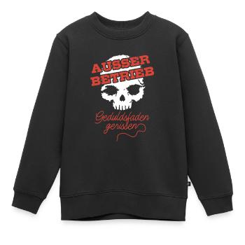 Totenkopf, Außer Betrieb Geduldsfaden gerissen - Kinder Premium Organic Sweatshirt - Schwarz - Vorne - AI Model Kid Female (0cm)