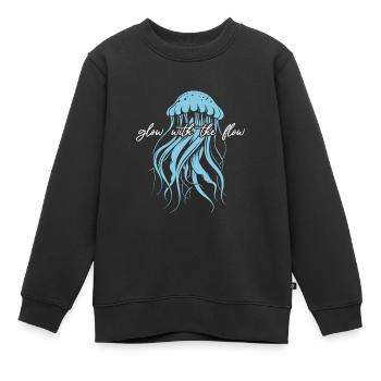 Brille avec le courant, Méduse avec des tentacules, Dire - Sweat Premium enfant bio - noir - Devant - AI Model Kid Female (0cm)