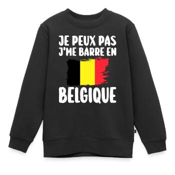 I Am Barre In Belgien Reisegeschenk - Kinder Premium Organic Sweatshirt - Schwarz - Vorne - AI Model Kid Female (0cm)