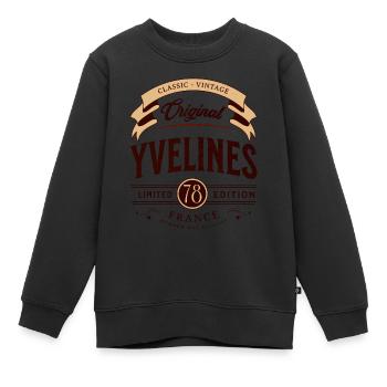 Yvelines Département France - Sweat Premium enfant bio - noir - Devant - AI Model Kid Female (0cm)