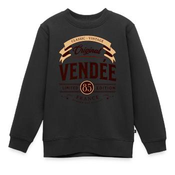 Vendée Département France - Sweat Premium enfant bio - noir - Devant - AI Model Kid Female (0cm)