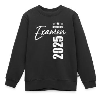 Examen bestanden 2025 - Prüfung - Erfolg - Kinder Premium Organic Sweatshirt - Schwarz - Vorne - AI Model Kid Female (0cm)