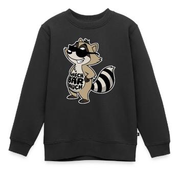 Waschbär Bauch - Waschbrett Bauch Sport Geschenk - Kinder Premium Organic Sweatshirt - Schwarz - Vorne - AI Model Kid Female (0cm)