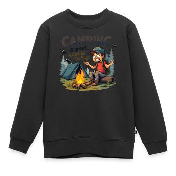 Camping ist großartig bis auf die nervigen Mücken! - Kinder Premium Organic Sweatshirt - Schwarz - Vorne - AI Model Kid Female (0cm)