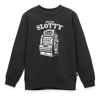 Feeling Slotty - Slotmachine - 2025 - Geschenk - Kinder Premium Organic Sweatshirt - Schwarz - Vorne - AI Model Kid Female (0cm)