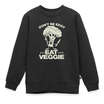 Don't be edgy just eat your Veggie - vegan - Kinder Premium Organic Sweatshirt - Schwarz - Vorne - AI Model Kid Female (0cm)