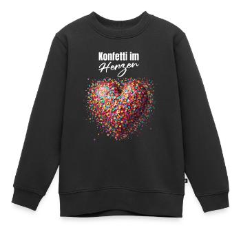 Karneval Konfetti im Herzen Herz Köln Kölle Alaaf - Kinder Premium Organic Sweatshirt - Schwarz - Vorne - AI Model Kid Female (0cm)
