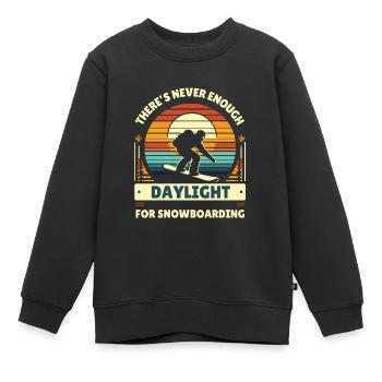 Snowboard Snowboarder Rétro Vacances d’hiver Cool - Sweat Premium enfant bio - noir - Devant - AI Model Kid Female (0cm)