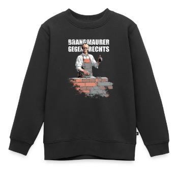 Merz - Mauer - Brandmauer gegen rechts - Kinder Premium Organic Sweatshirt - Schwarz - Vorne - AI Model Kid Female (0cm)