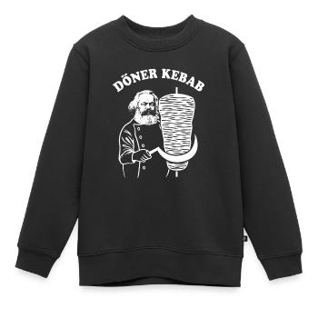 Döner Kebab - Karl Marx - Fast Food - Kinder Premium Organic Sweatshirt - Schwarz - Vorne - AI Model Kid Female (0cm)