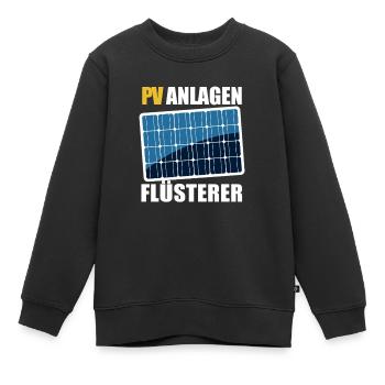 PV Anlagen Flüsterer - Photovoltaik - Solarstrom - Kinder Premium Organic Sweatshirt - Schwarz - Vorne - AI Model Kid Female (0cm)