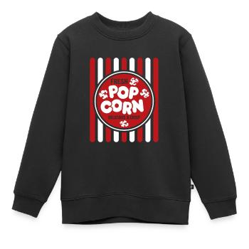 Frisches Popcorn - knusprig & lecker - Geschenk - Kinder Premium Organic Sweatshirt - Schwarz - Vorne - AI Model Kid Female (0cm)