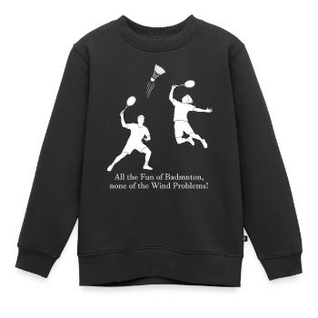 Badminton sans vent - Sweat Premium enfant bio - noir - Devant - AI Model Kid Female (0cm)