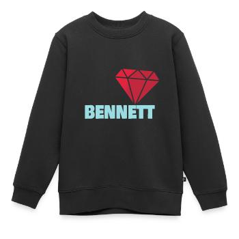Noble Bennett - Sweat Premium enfant bio - noir - Devant - AI Model Kid Female (0cm)