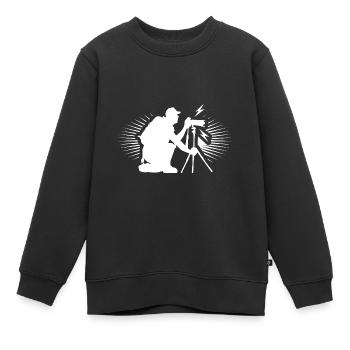 Photographe - Sweat Premium enfant bio - noir - Devant - AI Model Kid Female (0cm)