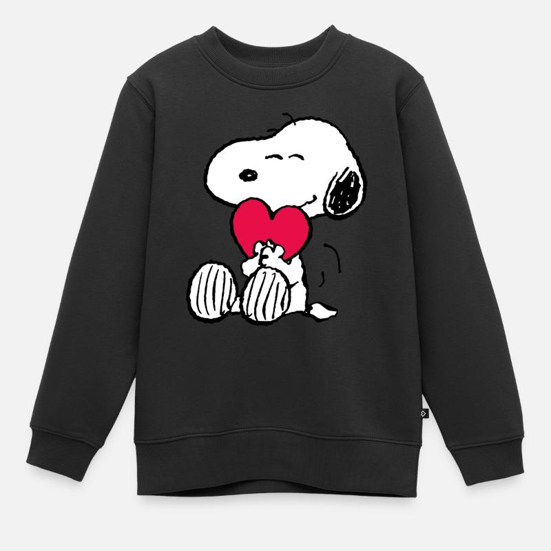 Peanuts Snoopy Amour Cadeau Saint-Valentin - Sweat Premium enfant bio - noir