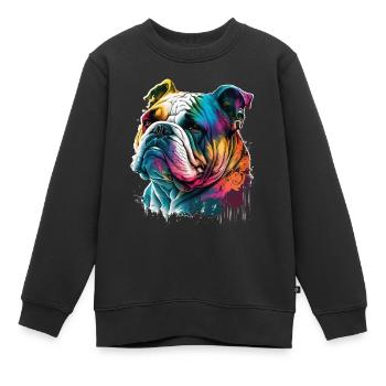 Bouledogue - Sweat Premium enfant bio - noir - Devant - AI Model Kid Female (0cm)