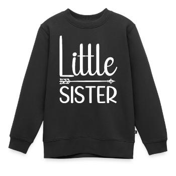 Little Sister - Geschenk für kleine Schwestern - Kinder Premium Organic Sweatshirt - Schwarz - Vorne - AI Model Kid Female (0cm)