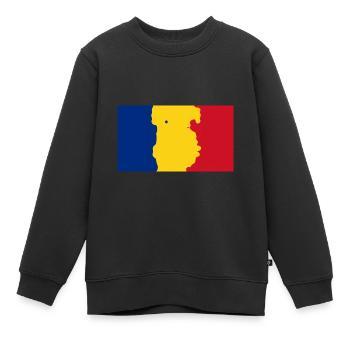 Roumanie - Sweat Premium enfant bio - noir - Devant - AI Model Kid Female (0cm)