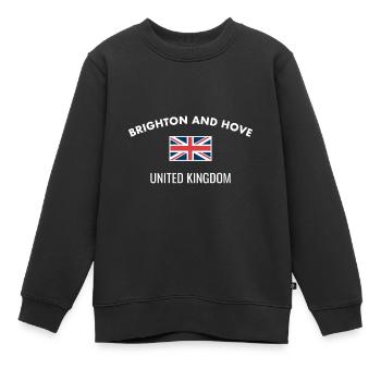 Brighton And Hove UK British Flag British - Kids Premium Organic Sweatshirt - black - Front - AI Model Kid Female (0cm)